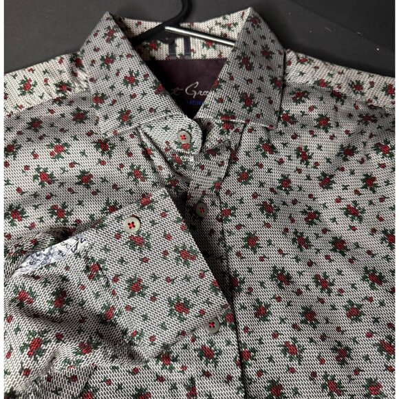 Robert Graham Other - Robert Graham Modern Americana Button Shirt Geo Floral AOP Mens L Preppy